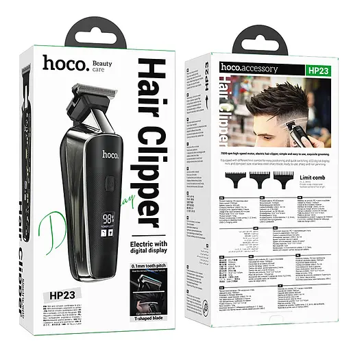 Машинка для стрижки HOCO HP23 Diamond engraving electric hair clipper черный - фото 2