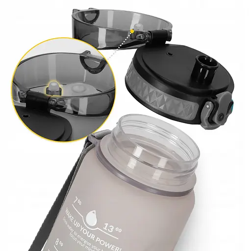 Пляшка для води 4FIZJO спортивна 1000 мл 4FJ0632 Grey/Black (P-5905973400756) - фото 10