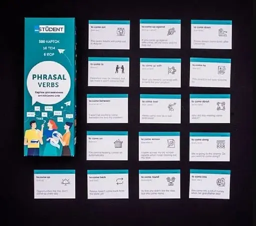 Настольная игра English Student Карточки для изучения английского языка English Student Phrasal Verbs (укр.) (59123258) - фото 4