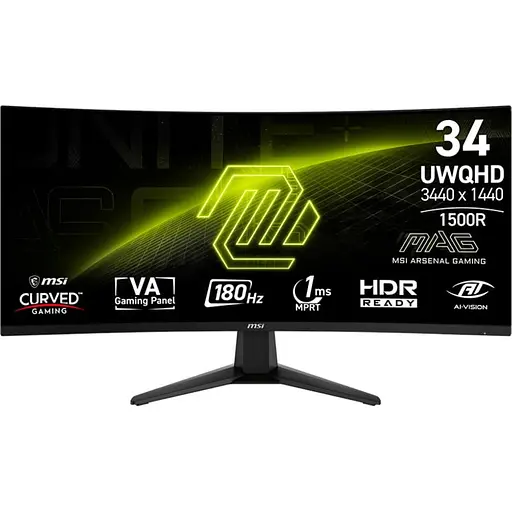 Монітор 34" MSI MAG 346CQ Curved UWQHD VA 180Hz (9S6-3DD71M-001) - фото 1