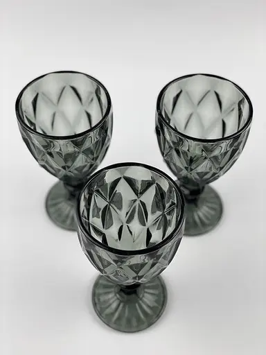 Набор бокалов для вина Glassware 6шт Подарочные цветные стеклянные фужеры для коктейлей 300мл Серый - фото 2