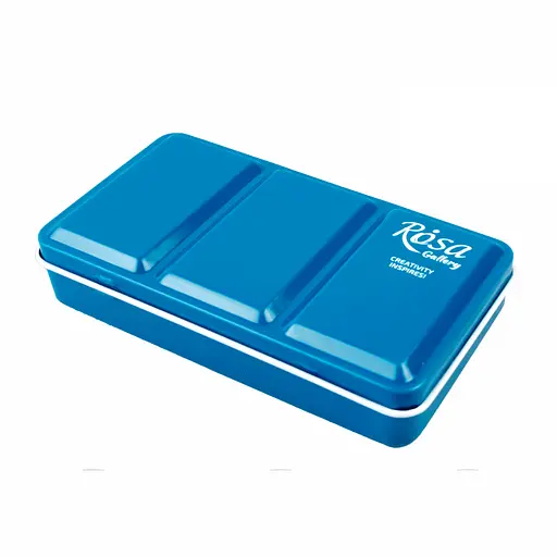 Пенал для акварельних фарб Rosa Gallery металевий Бірюза 12 кювет   - фото 1