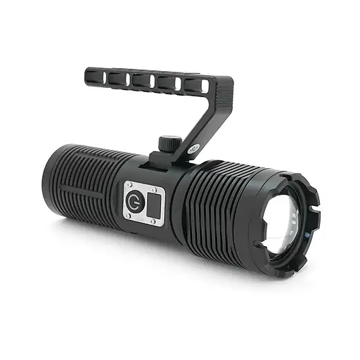 Ліхтар пошуковий BP-2303 LED PM60, 5 режимів, індикація заряду, живлення від 3*18650, IP65, кабель USB, 255х145х65мм, 0,860кг, Black, BOX