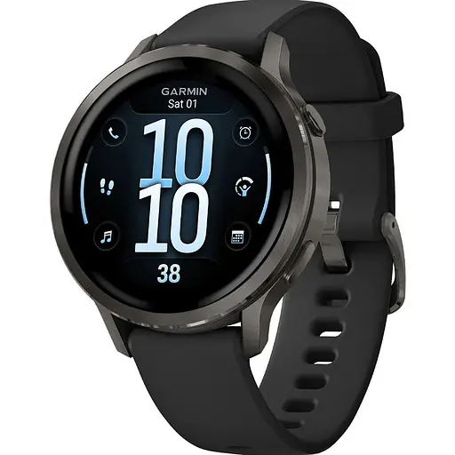 Смарт-часы Garmin Venu 4, 41 мм Slate with Black Silicone Band 010-03013-02 (146406)