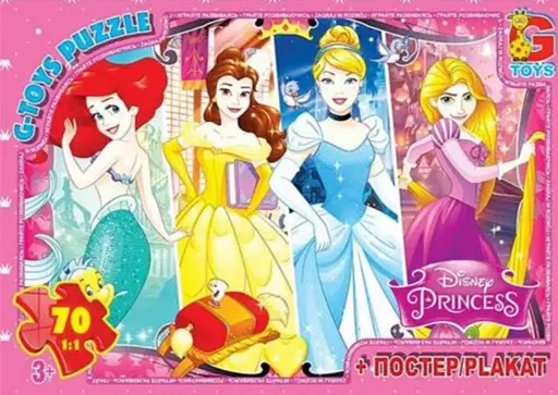 Пазлы G-Toys Принцессы Дисней, 70 элементов, PD91