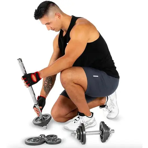 Гантели металлические Hop-Sport 2х10кг с удлиненным грифом - фото 6