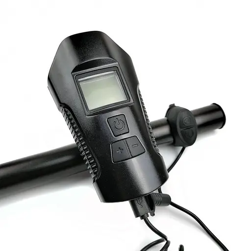 Велосипедный передний фонарь фара FY-317 с сигналом и велокомпьютером - фото 3