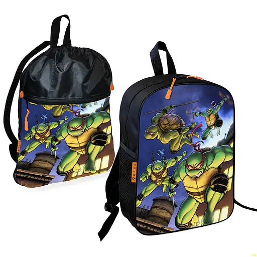 Шкільний рюкзак дитячий Черепашки-ніндзя + Сумка для взуття спортивної форми рюкзак-мішок для хлопчика (01777)