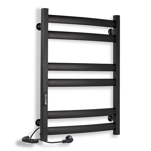 Електрична рушникосушарка Laris Зебра Атлант ЧФЧ6 500x700 Е ліва R3 73207619, Чорний матовий, Ліве, Електронний - фото 1