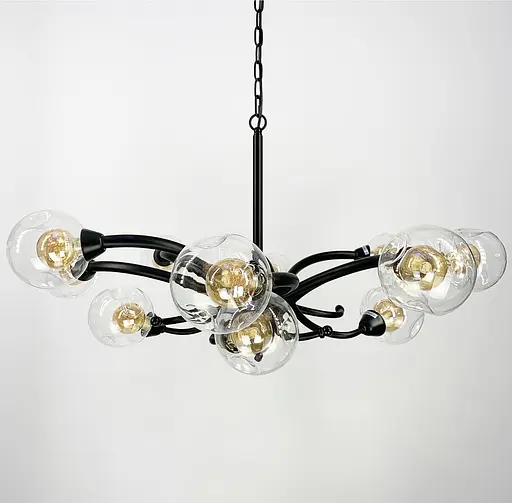 Дизайнерська підвісна люстра із подвійним плафоном Line.F Кількість ламп 9 - фото 8