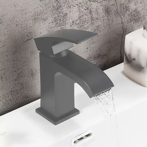 Змішувач для умивальника Gappo G1007-9 збройова сталь Графітовий хром - фото 2