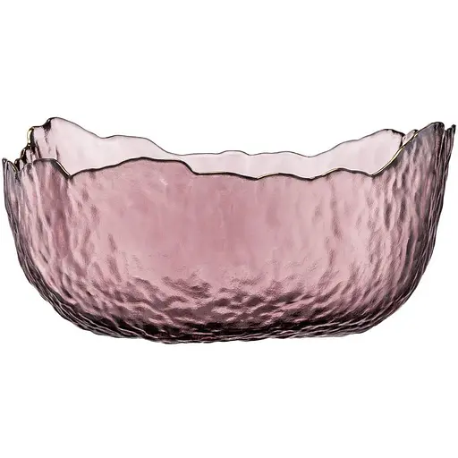 Салатник стеклянный Ardesto 19.5 см Bell розовый AR5005