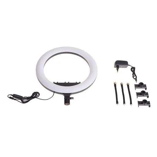 Кольцевая лампа блогера Brille с 3 держателями LED 24W CCT 36 см (TE-053)