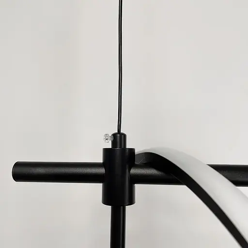 Видовжена чорна LED люстра із світлодіодною хвилею та білим плафоном Line.F MJ 189-1500 BK - фото 4