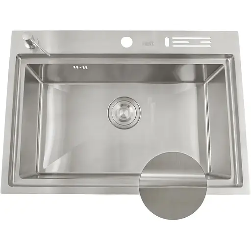 Накладна мийка для кухні Nett NS-7048 з нержавійки кухонна станція - фото 7