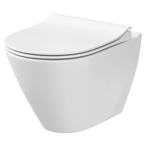 Подвесной унитаз Cersanit City CleanOn с сиденьем Slim duraplast K701-104 - фото 1