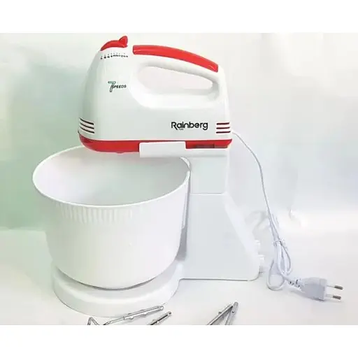 Стационарный электрический миксер с чашей Rainberg RB-1005 500W с насадками для замешивания крутого теста - фото 2
