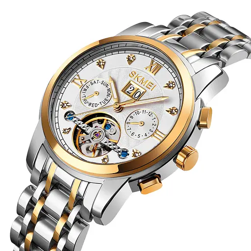 Наручний годинник чоловічий M029TGDSI Gold-Silver-Silver Skmei acs0030877 - фото 2