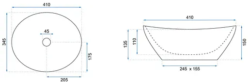 Умивальник Rea Sofia edge накладний black gold REA-U3695, Чорний - фото 6