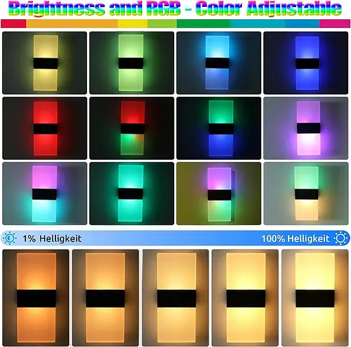 вітлодіодний настінний світильник VOMI RGB на батарейках - фото 2