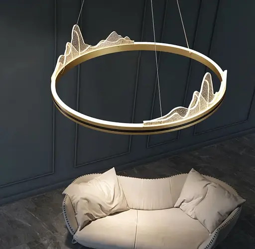 Вишукана підвісна LED люстра з імітацією високогірʼя Line.F Діаметр 80см - фото 12