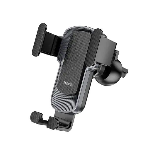 Автотримач для телефона HOCO CA103 vertical and horizontal air outlet gravity car holder Black Metal Gray - фото 1