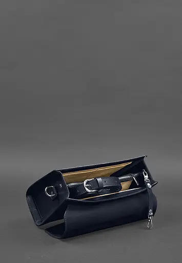 Жіноча шкіряна сумка-кроссбоді Lola темно-синя - фото 5