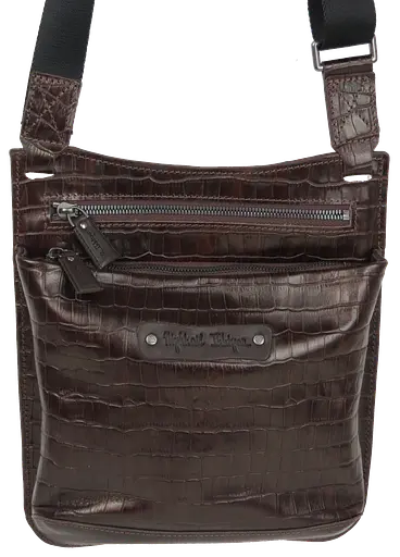 Мужская кожаная наплечная сумка коричневая Mykhail Ikhtyar sum0028766 - фото 2