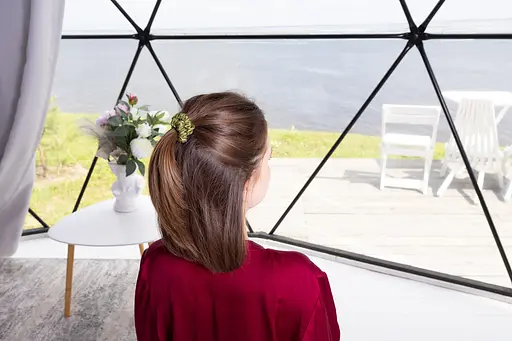 Набір із 2 шовкових резинок для волосся Чумацький Шлях S+L - два режими фіксації хакі (1244-02) - фото 6