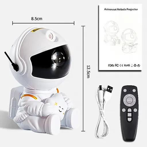 Космонавт ночник-проектор Brille с эффектом звездного неба, белый цвет - фото 3