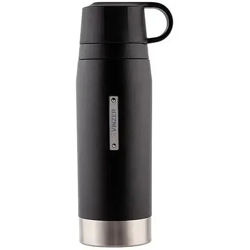 Термос Vinzer чорний нержавіюча сталь 1000 мл (50137)