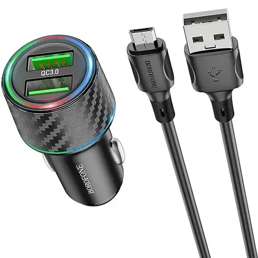 Зарядное устройство Borofone BZ21A Micro QC3.0 36W 2 x USB/3.0 A - фото 3