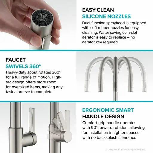 Змішувач для кухні Kraus KPF-2820MB Чорний матовий - фото 10