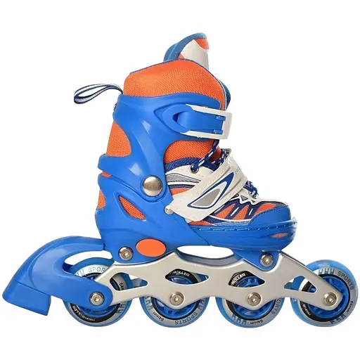 Ролики Profi A4122-XS-BL поліуретанові розмір 27-30 м'який тип черевика сині