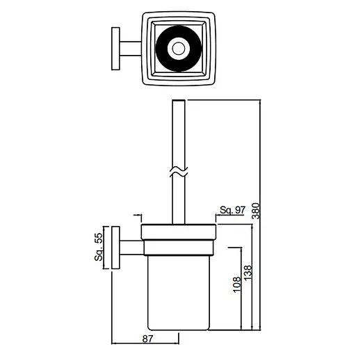 Ершик для унитаза Jaquar Kubix Prime AKP-CHR-35743P, Хром - фото 2