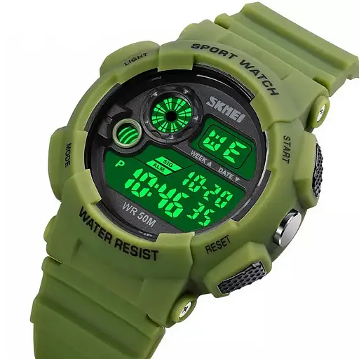 Чоловічий наручний годинник Skmei 1718 (Зелений) - фото 3