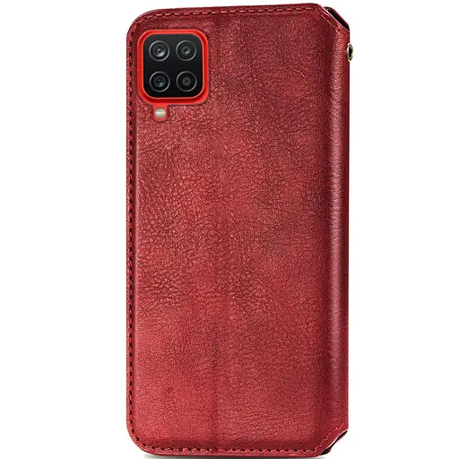Кожаный чехол-книга GETMAN Cubic (PU) для Samsung Galaxy A12/M12 Красный - фото 2