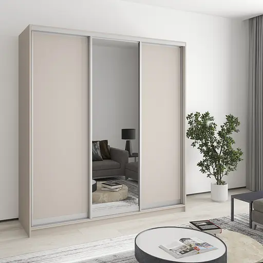 Шкаф-купе трехдверный MebelStar Комбо AL 2ДСП/Зеркало 190x60x240 см Кашемир (MBS-1762)