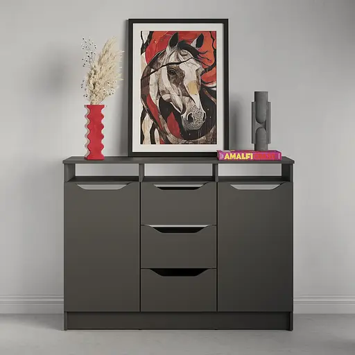 Комод в гостиную MebelStar 1200 Лилу 121x40x89 см Антрацит (MBS-1331) - фото 2