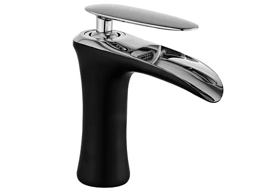 Смеситель для умывальника Mexen Lyra black хром низкий MEX-745300-07 Черный матовый - фото 1