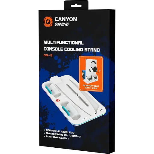 Пидставка для охолодження Canyon CS-5 RGB PS5 Charge White (CND-CSPS5W) - фото 4
