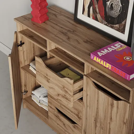 Комод в гостиную MebelStar 1200 Лилу 121x40x89 см Дуб тахо (MBS-1337) - фото 3