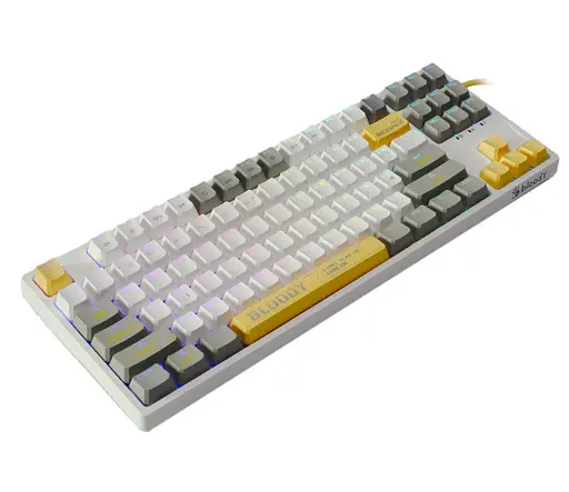 Клавіатура ігрова механічна A4Tech S-87 Bloody White, BLMS Red Plus Switch, Eng/Rus/Укр - фото 3