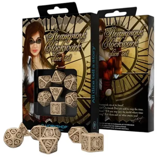 Набор кубиков Steampunk Clockwork Beige & brown Dice Set , 7 шт. (SSTC74) - фото 1