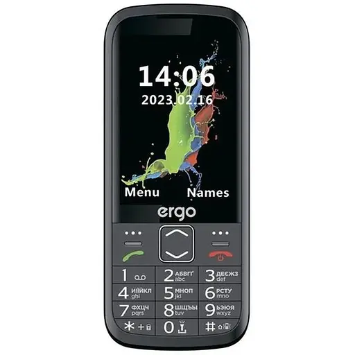 Телефон Ergo R351 кнопочный с подставкой - док-станцией черный - фото 1