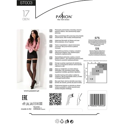 Чулки Passion ST003 1/2 nero - фото 6