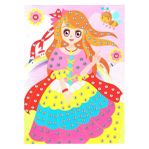 Детская мозаика по номерам "Принцесса" 13-126-2 разноцветные камешки