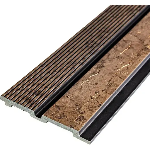 Рейка декоративна Wall Sticker PS 2900х120х12 мм Коричневий із золотими прожилками SW-00001749