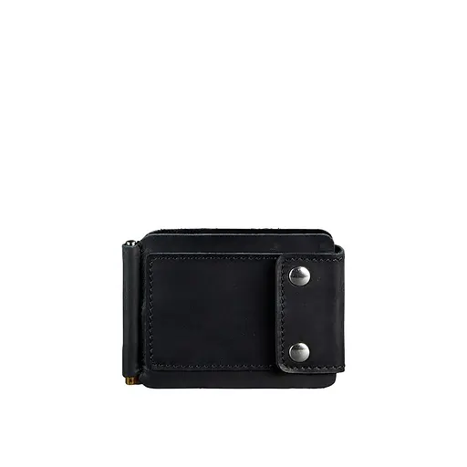 Мужской кожаный портмоне черный 10.0 зажим для денег Crazy Horse - фото 9