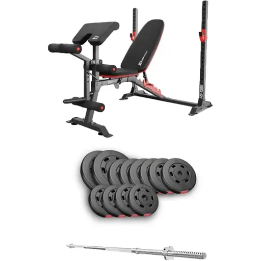 Набір Hop-Sport Premium 69кг з лавою HS-1095 та штангою